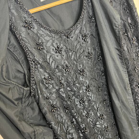 Cervelle Vintage Black Beaded Evening Pant Suit Small - Picture 3 of 13